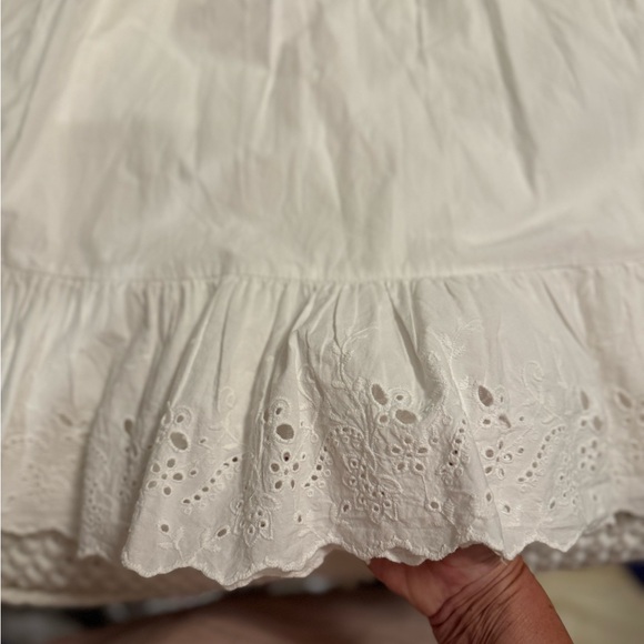 ZARA WHITE MINI
BOHEMIAN COTTAGE CORE EYELET 
MINI SUNDRESS- SIZE LARGE- - Picture 9 of 9